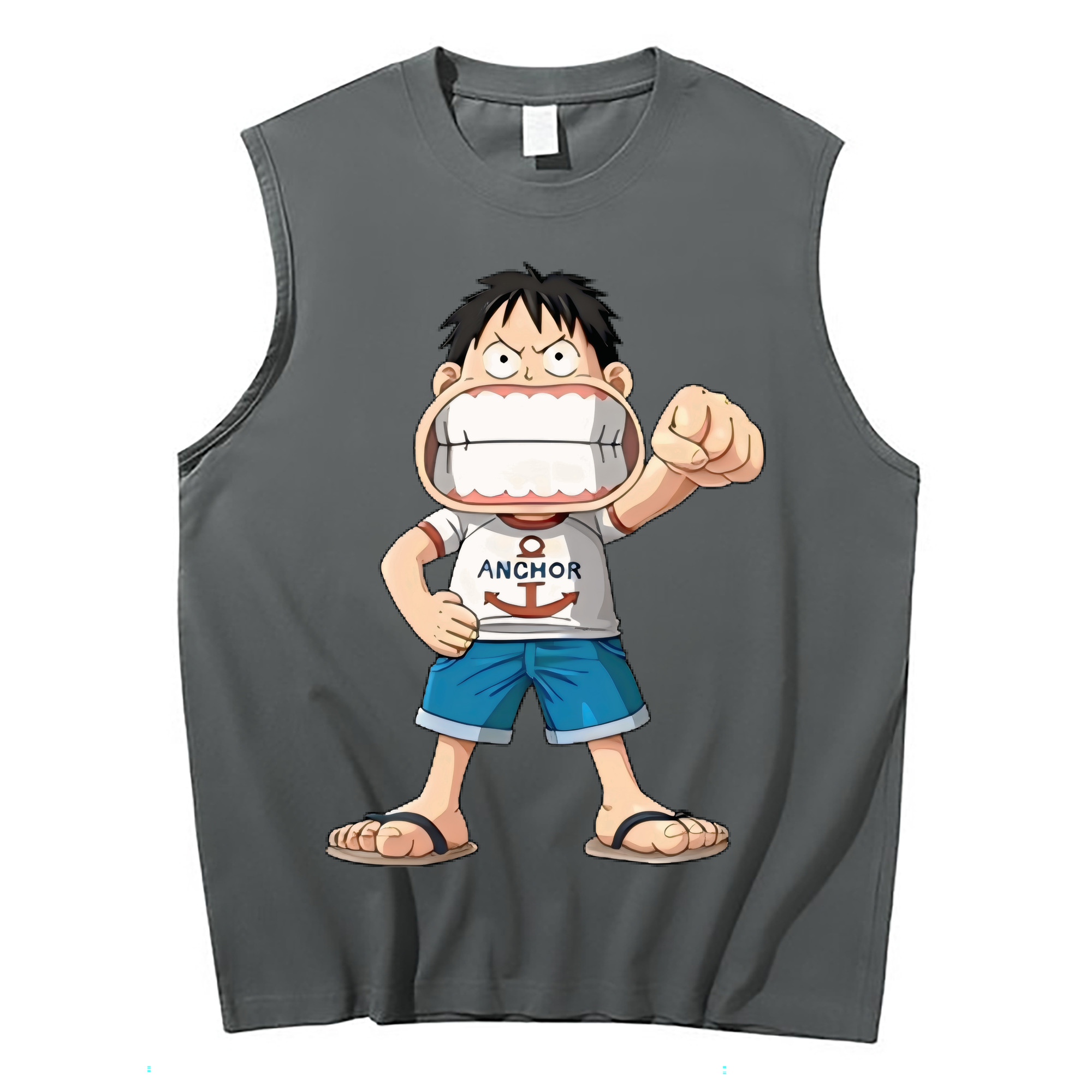 （画像用） ワンピース モンキー・D・ルフィ ONE PIECE Monkey D. Luffy コットン100％タンクトップ（フロントプリント）